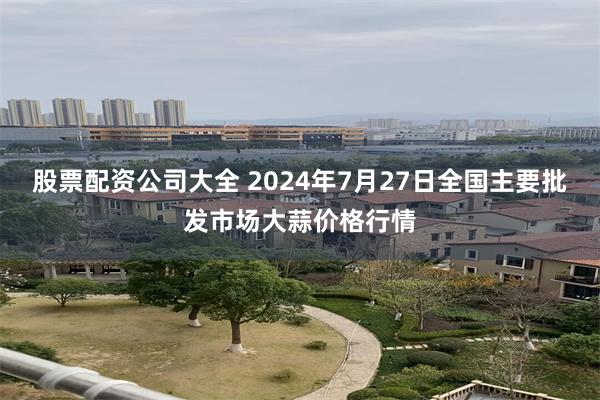 股票配资公司大全 2024年7月27日全国主要批发市场大蒜价格行情