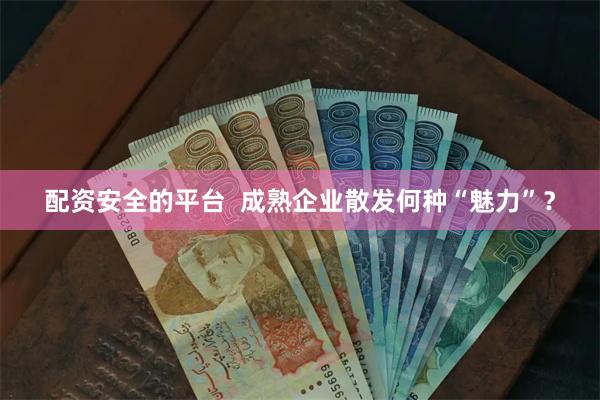 配资安全的平台  成熟企业散发何种“魅力”？