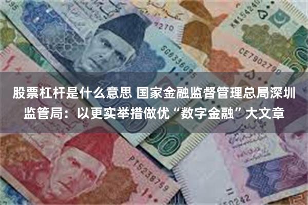 股票杠杆是什么意思 国家金融监督管理总局深圳监管局：以更实举措做优“数字金融”大文章